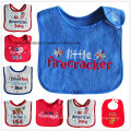 Customized Design Embroidered Cotton Terry Baby Wear Bib